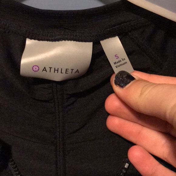 Athleta SPF cap sleeve swim top black - Picture 3 of 3